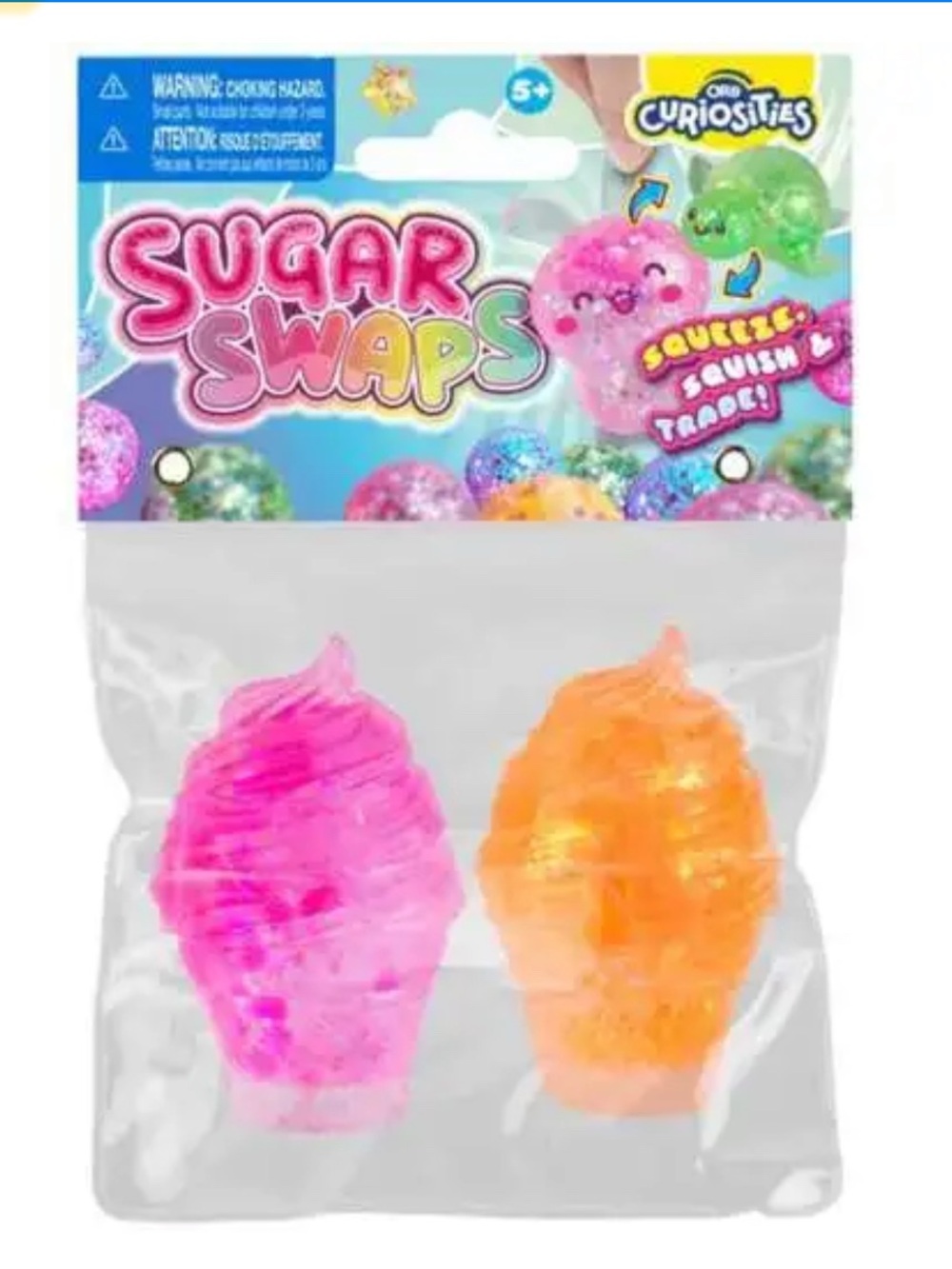 Sugar Swaps Twinsies Ice Cream Squishy Toy – Pink & Orange – Viral